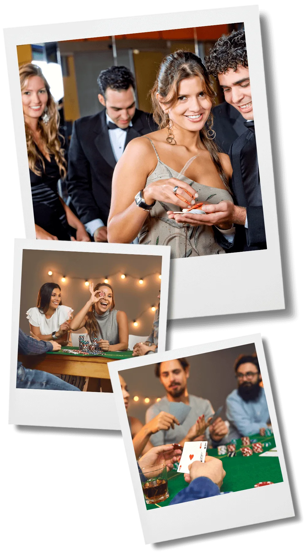 Story artwork and character portraits from the Casino Killer murder mystery game.
