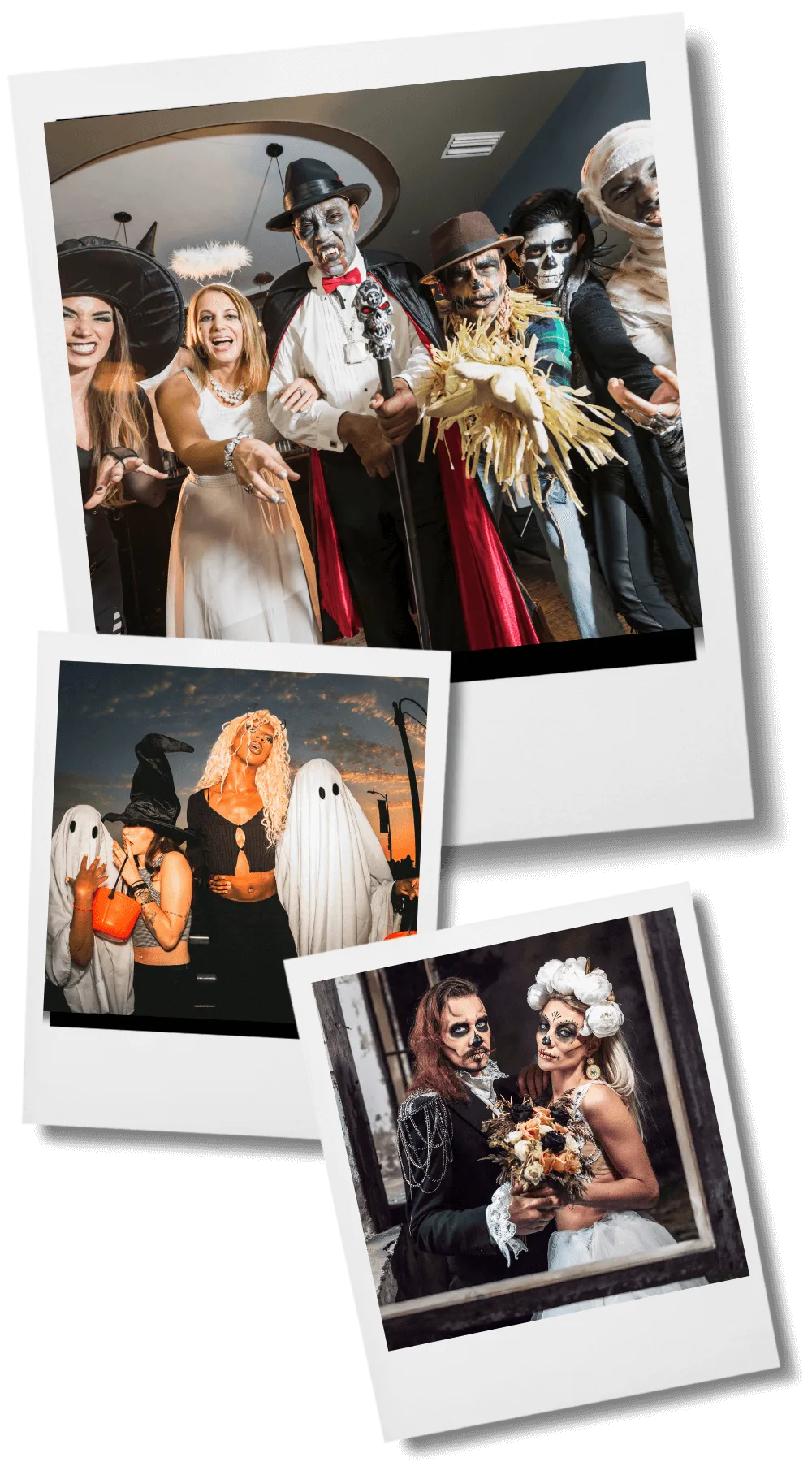 Costumed guests at a MortalCase murder mystery party.