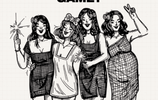 Four illustrated party guests beneath the question of how many players can join a MortalCase murder mystery game.