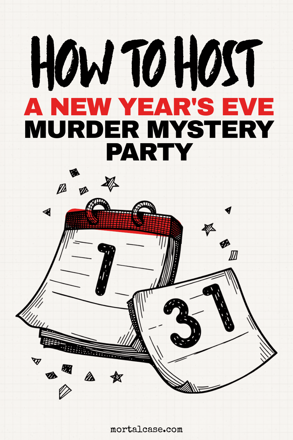 A tear-off calendar showing December 31 with red binding and scattered confetti.