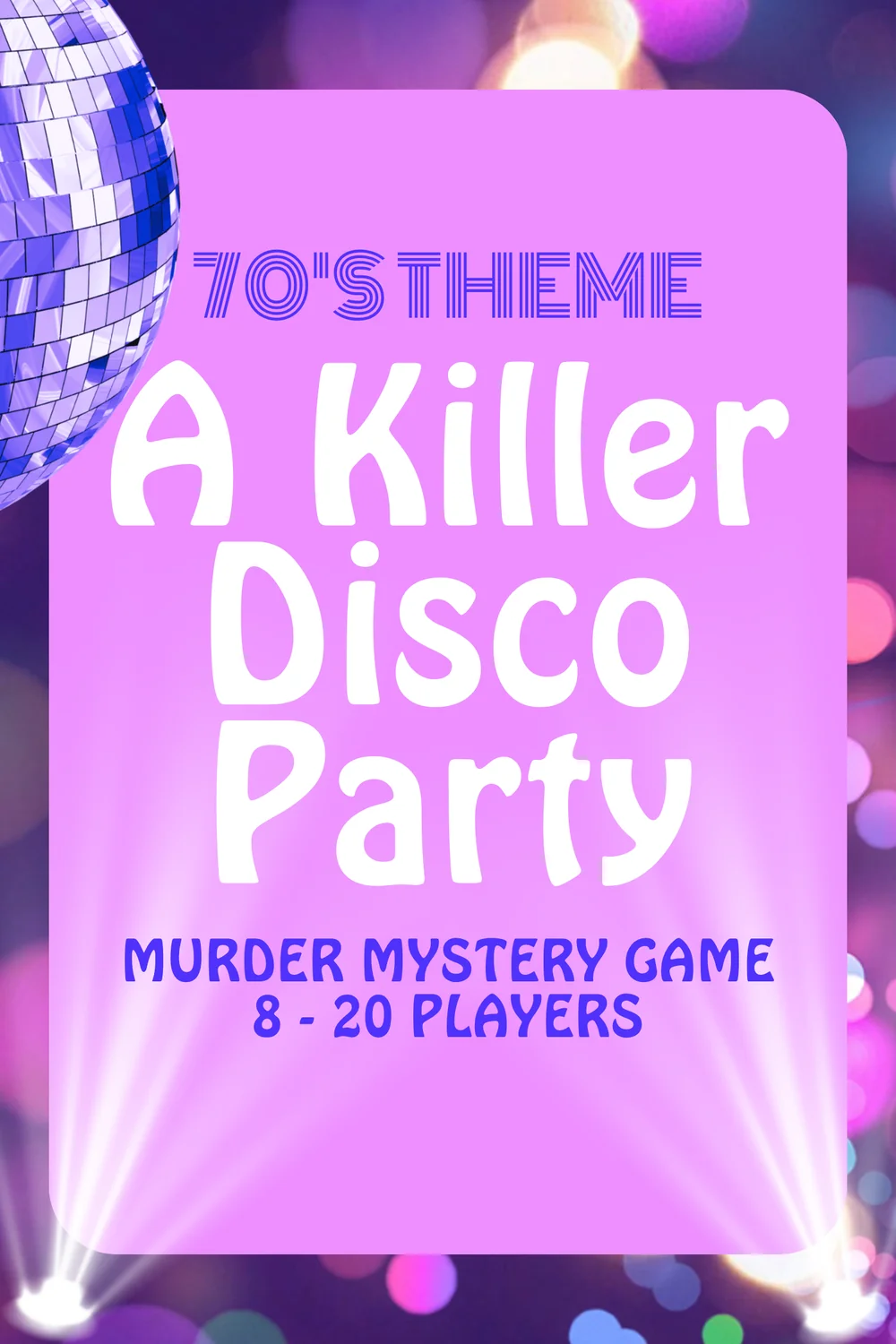 A Killer Disco Party, a printable murder mystery party game for 8 to 20 players from MortalCase.